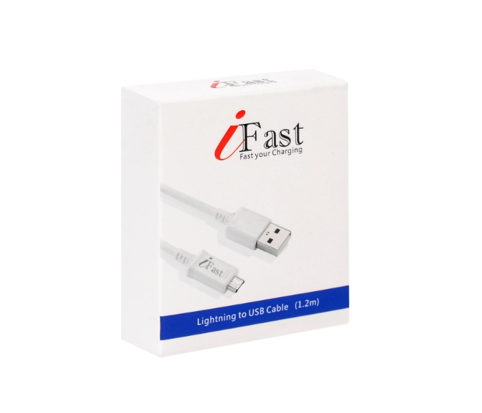 I Fast IF9002 1.2 Meter Lightning Cable White for Samsung - Zoom Image