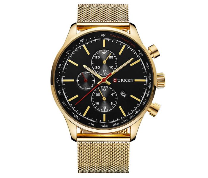 Curren 8227 Business Decorative Sub Dial Quartz Watch For Men Gold and Black - Zoom Image 5