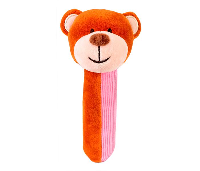 Fiesta Crafts T-2777 Squeakaboo Bear Orange & Pink - Zoom Image