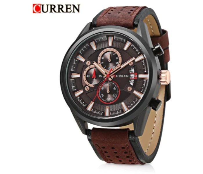 Curren 8290 Analog Quartz Watch For Men Coffee - Zoom Image