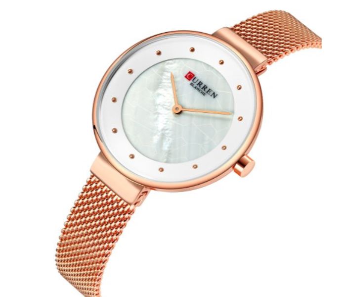 Curren 9032 Analog Quartz Watch For Women Rose Gold and White - Zoom Image 1