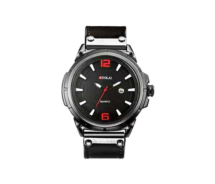 Xinkai IX-6870-1 Alexo Five  Jupings Fashion Leather Watch for Men Black - Zoom Image