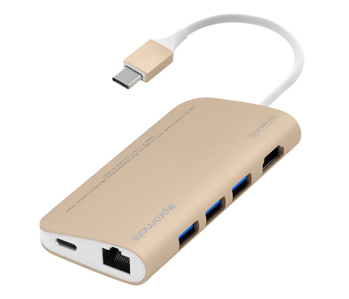 Promate Corehub-C USB 3.1 Type-C Hub CorHub-C, Gold - Zoom Image 8