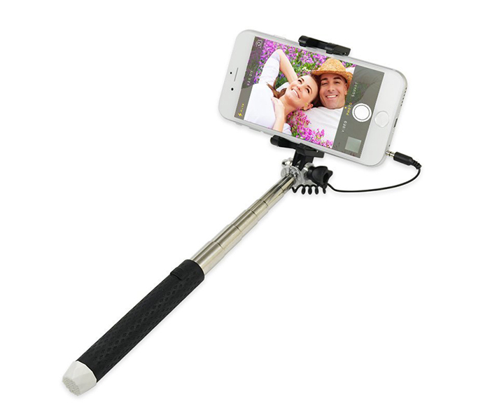 Trands TR-SS82 Pocket Size Wired Mobile Selfie Stick Monopod - Black - Zoom Image 2