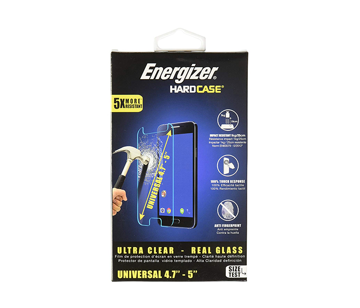 Energizer ENSPCOCLUN50 5-inch Universal Screen Protector Glass - Clear - Zoom Image