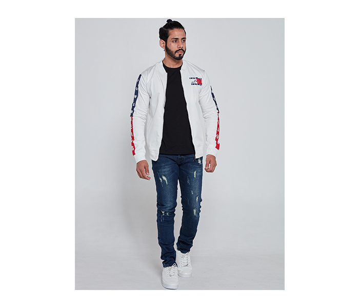 Lynk LY10028 Solid Sporty Jacket For Men M - White - Zoom Image 3