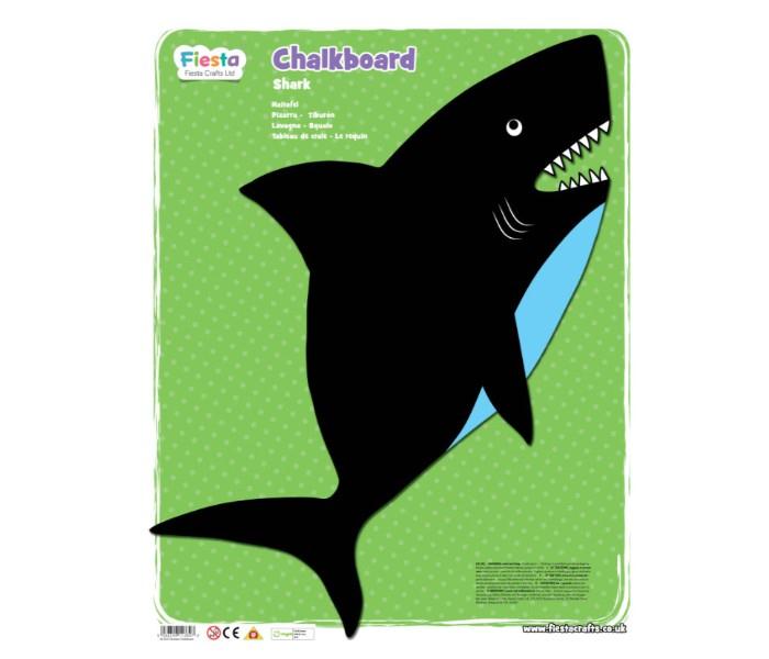 Fiesta Crafts W-0229 Wall Hanging Shark Chalkboard Green & Black - Zoom Image 1