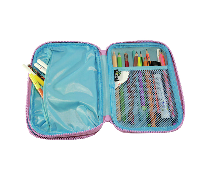 Smily Kiddos SK11001034 Fancy Double Compartment Pencil Case - Light Blue - Zoom Image 2