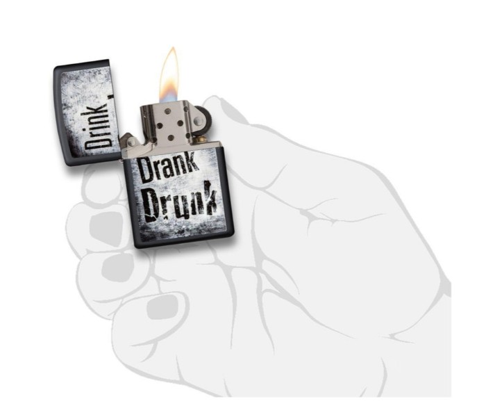 Zippo 29618 218 Drink Drank Drunk Design Lighter Black - Zoom Image 2