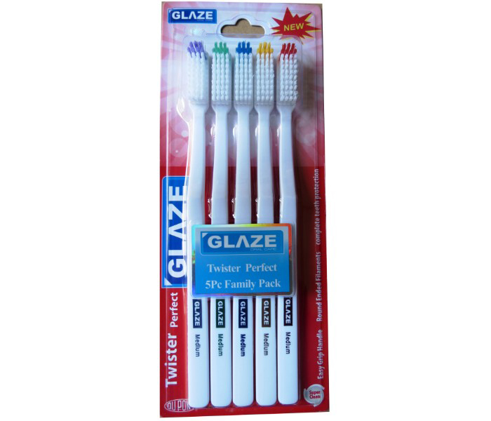 Glaze GL-234 5pc Medium Toothbrush Family Pack Assorted - Zoom Image