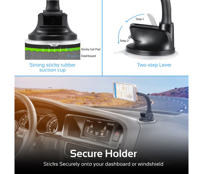 Promate MagMount-4 Universal Dashboard Magnetic Car Mount Holder with 360 Degree Rotation - Maroon - Zoom Image 4