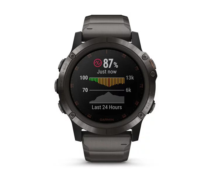 Garmin 010-01989-05 Fenix 5X Plus Smartwatch - Sapphire Carbon Gray with DLC Titanium Band - Zoom Image 2