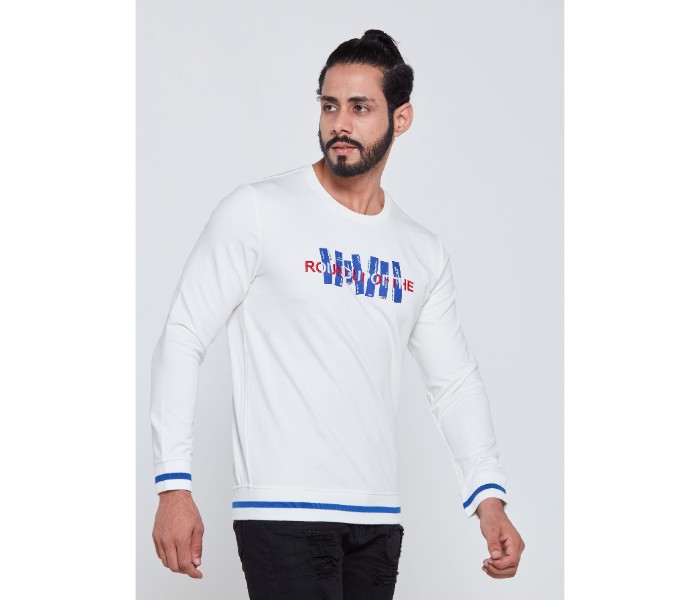 Petro OU10034 Solid Crew Neck Sweat Shirt L - White - Zoom Image 1