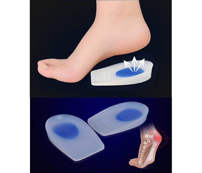 Footrite MN7051 2 Pair Advanced Silicone Gel Heel Cushion Medium - Blue & Clear - Zoom Image 3