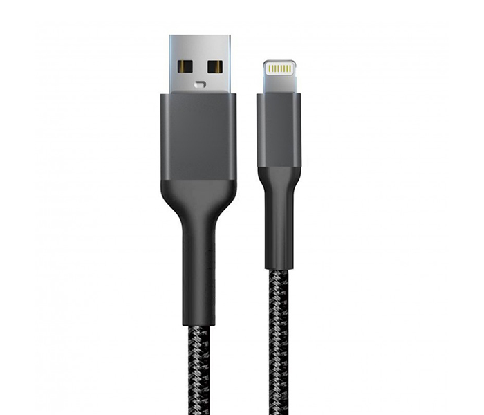 Trands TR-CA5863 Nylon Braided MFi Certified Lightning Cable for Data Sync & Charging - Grey, 1 Meter - Zoom Image 1