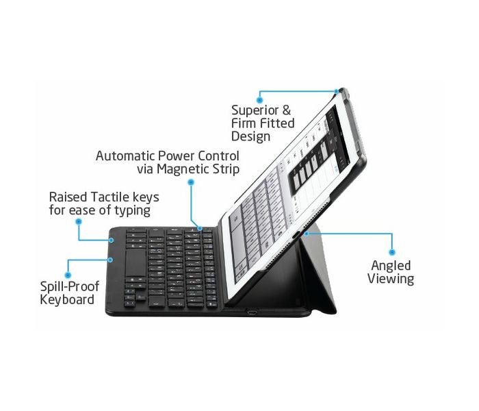 Promate Bare Sleek Leather Case with Detachable Wireless Keyboard for Apple IPad Air - Zoom Image 1