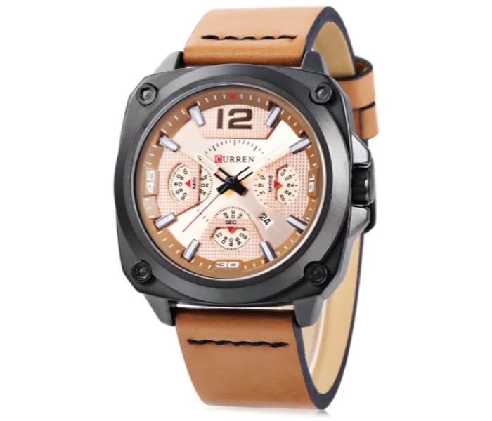 Curren 8260 Quartz Watch For Men Beige - Zoom Image