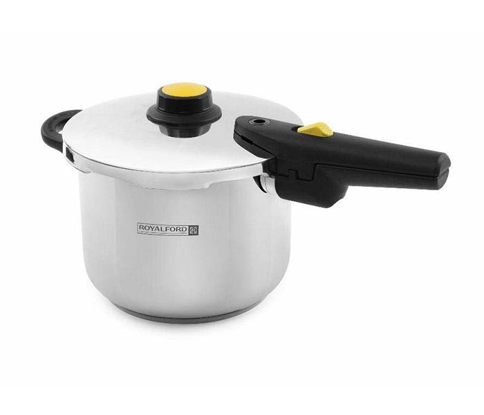 Royalford RF8606 4 Litre Stainless Steel Asat Induction Pressure Cooker - Silver - Zoom Image