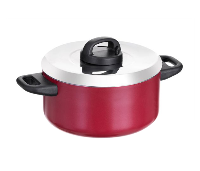 Prestige PR15916 28CM Classique Casserole with Stainless Steel Lid - Red - Zoom Image