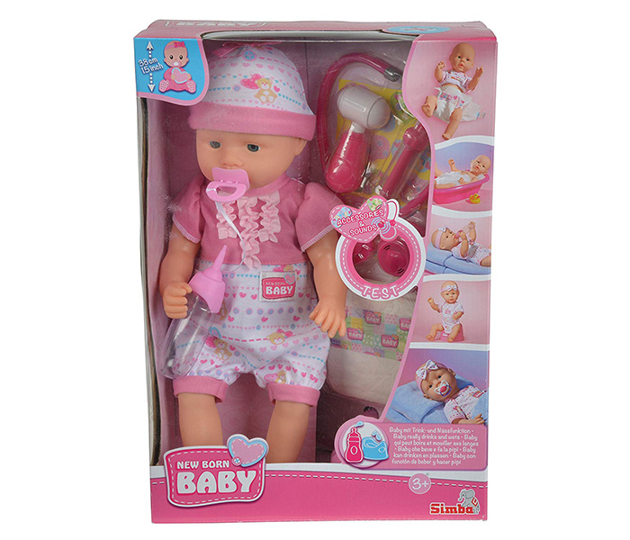 Simba 5032355 38 CM New Born Baby with Doctor Accessories - Pink - Zoom Image 2