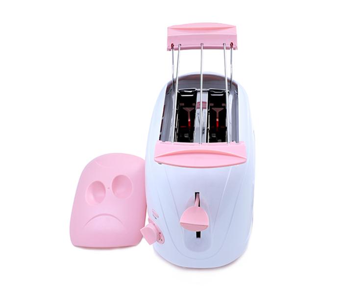 Geepas GBT6110 2 Slice Bread Toaster with Crumb Tray - White & Pink - Zoom Image 2