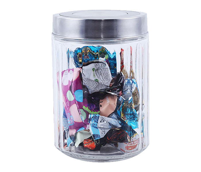 Delcasa DC1077 2 Pieces Lilac Glass Storage Jar - 1200ml - Zoom Image