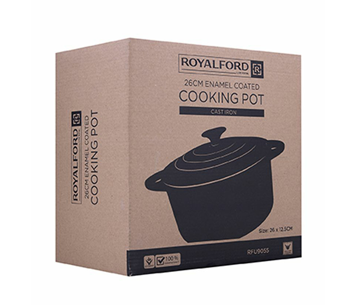 Royalford RFU9055 26CM Cast Iron Enamel Coating Cooking Pot - Red - Zoom Image 5