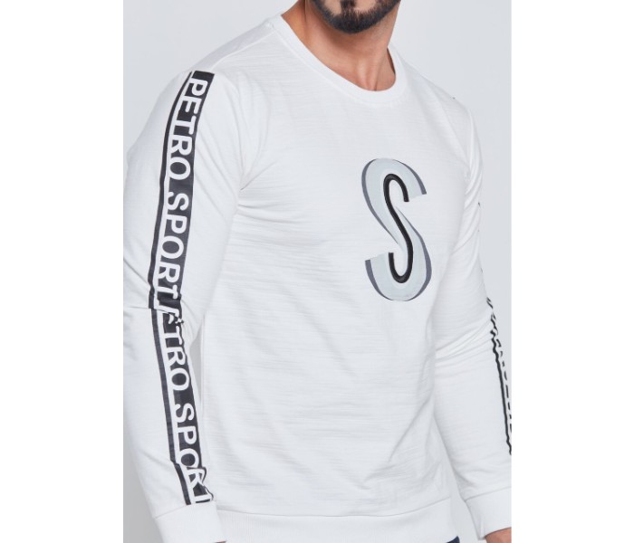 Petro OU10054 Printed Crew Neck Out wear T- Shirt XL-White - Zoom Image 4