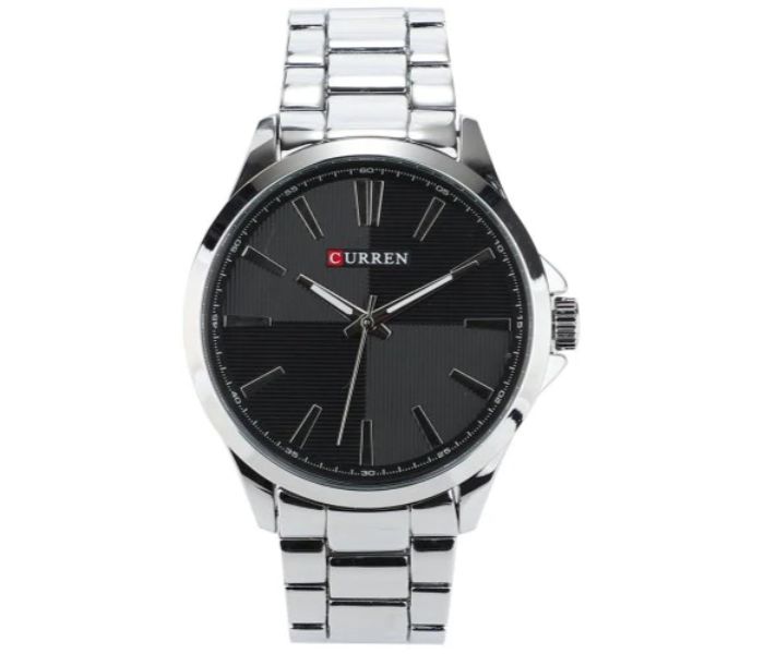 Curren 8322 Waterproof Quartz Watch For Men Silver And Black - Zoom Image