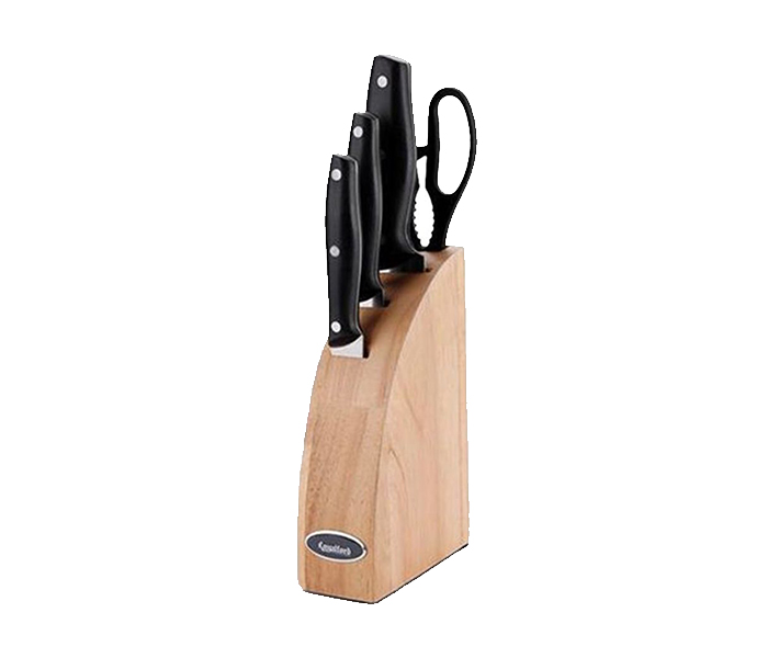 Royalford RF7011 5 Pieces Kitchen Tool Set - Black & Brown - Zoom Image