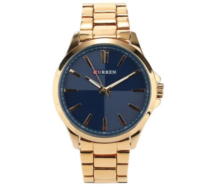 Curren 8322 Waterproof Quartz Watch For Men Gold And Blue - Zoom Image