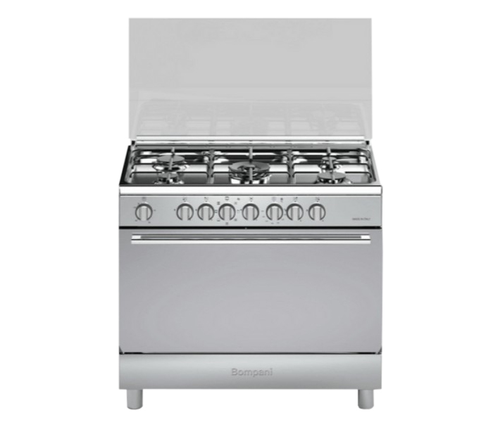 Bompani BO683ME/L 90 x 60 cm 5 Gas Burner Cooker Electric Oven with Lid Stainless Steel - Zoom Image