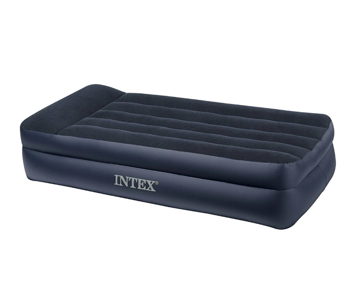 Intex ZX-66787 Inflatable Twin Size Pillow Rest Mid-Raised Airbed with Electric Pump - Black - Zoom Image