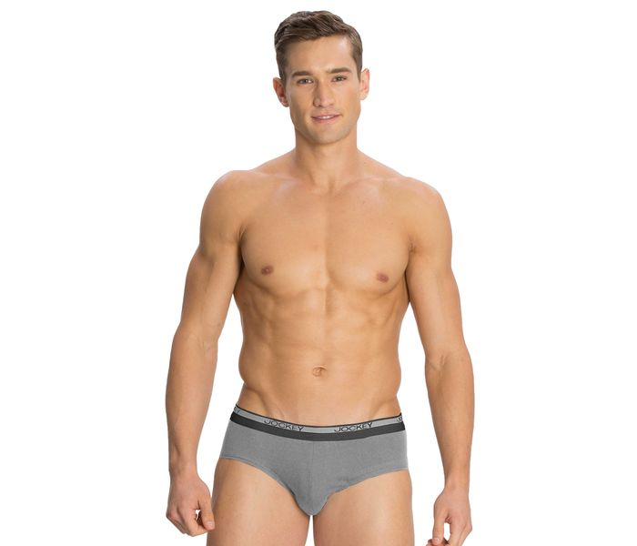 Jockey 8037-0210 Mordern Classic Square Cut Brief, Grey Melange/XL - 2 Pieces Pack - Zoom Image