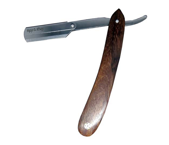 Tips & Toes TT-694 Professional Straight Razor for Classic Shaving, Pure Natural Wood Handmade Handle - Zoom Image 2