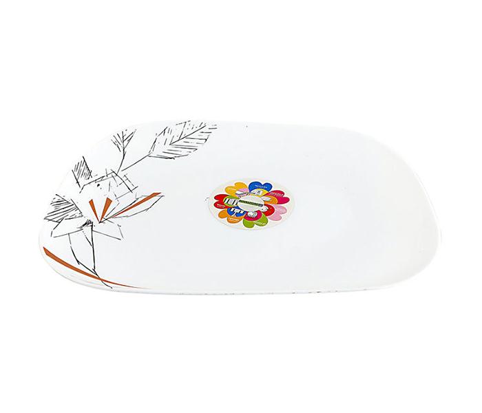 Royalford RF8886 14-inch Oval Plate Leafless Design - White - Zoom Image