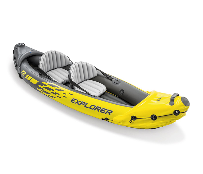 Intex ZX-68307 Inflatable Explorer K2 Boat Set - Yellow - Zoom Image 2