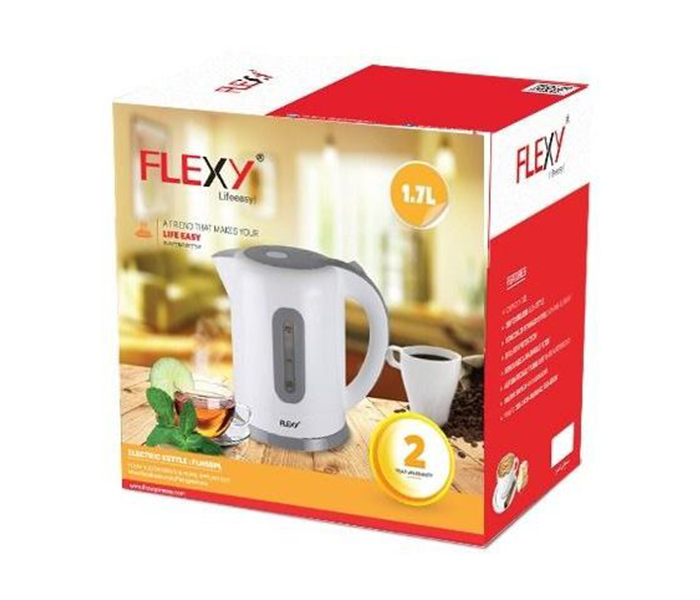 Flexy FLH55PL 1.7 Litre Plastic Electric Kettle - White & Grey - Zoom Image 1