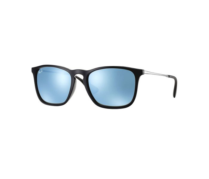 Ray-Ban RB41876013054 Rectangular Black & Silver Frame and Silver Mirrored Mirrored Sunglasses for Unisex - Zoom Image