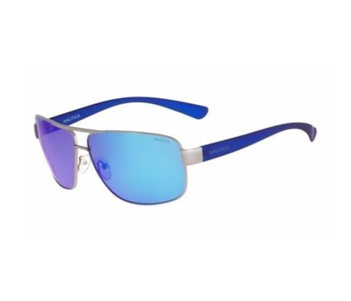 Nautica N4601SP 030 Rectangle Multi Frame & Shiney Blue Mirrored Sunglasses for Men - Zoom Image