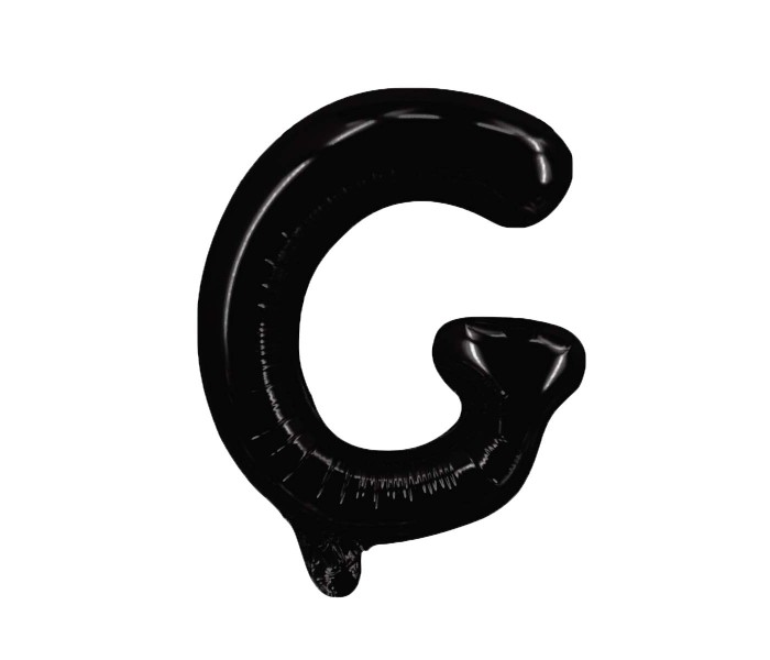 Party Time G-BK-803379 Letter G 16 Inch Foil Balloon Black - Zoom Image