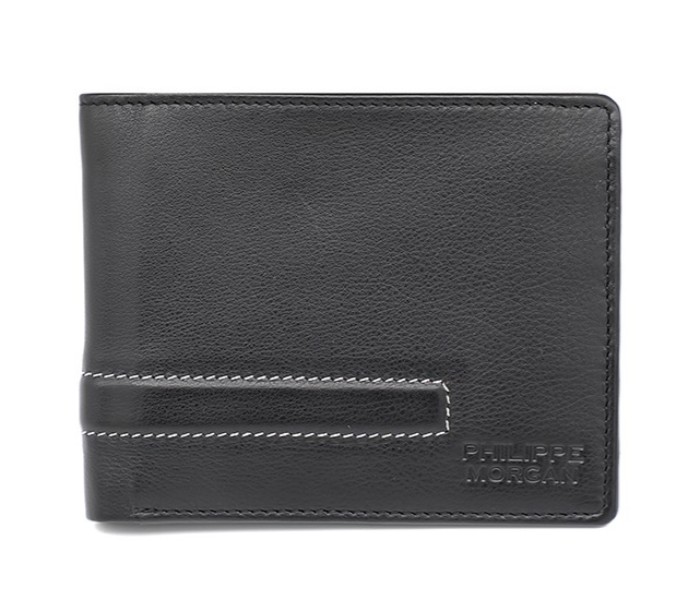 Philippe Morgan GW687 Men Leather Bifold Wallet Black - Zoom Image 2