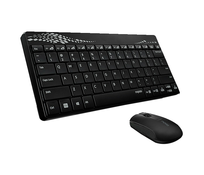 Rapoo 8000 MINI Combo Wireless Optical Mouse & Keyboard - Arabic, Black 12756 - Zoom Image 5