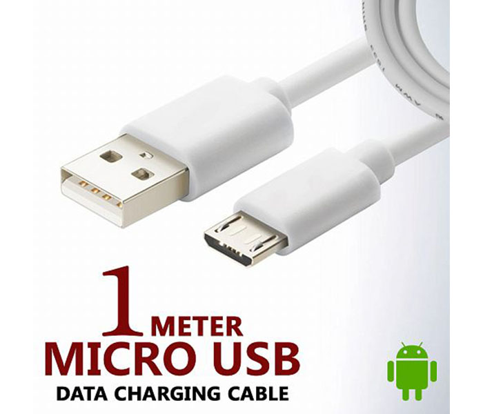 1 Meter Micro USB Data Charging Cable for Android Devices, White - Zoom Image 3