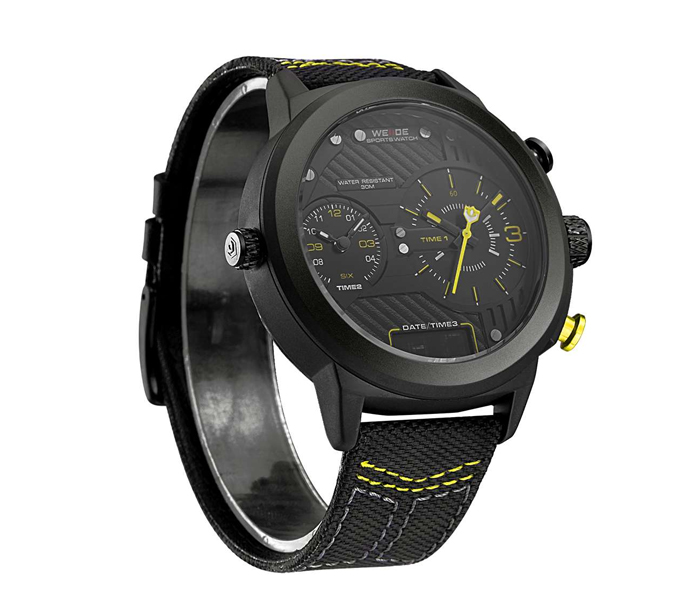 Weide WH-6405LB Analog and LED Digital Watch Black and Yellow - Zoom Image 1