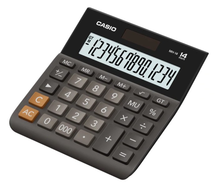 Casio MH-14 Mini Desk Type Calculator Black - Zoom Image