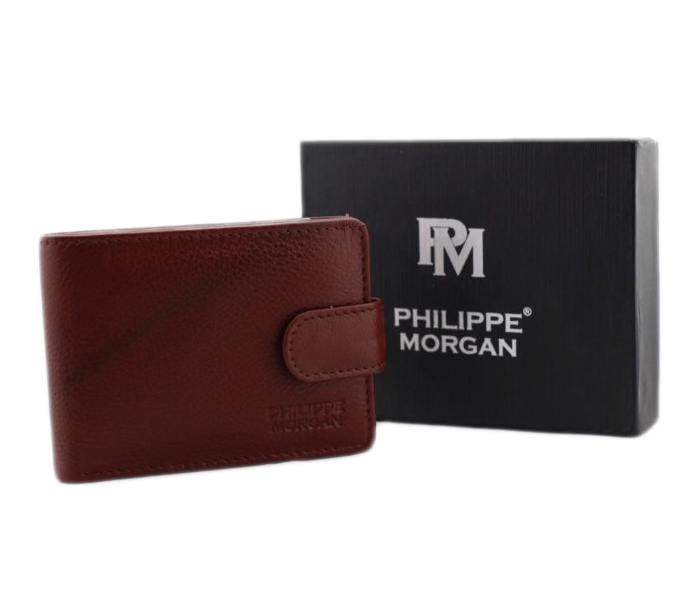 Philippe Morgan PM030 Men Leather Bifold Wallet Brown - Zoom Image 1