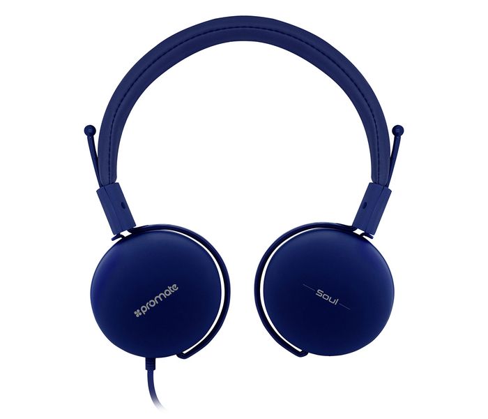 Promate Soul Lightweight Supra Aural Stereo Wired Headset, Blue - Zoom Image 4