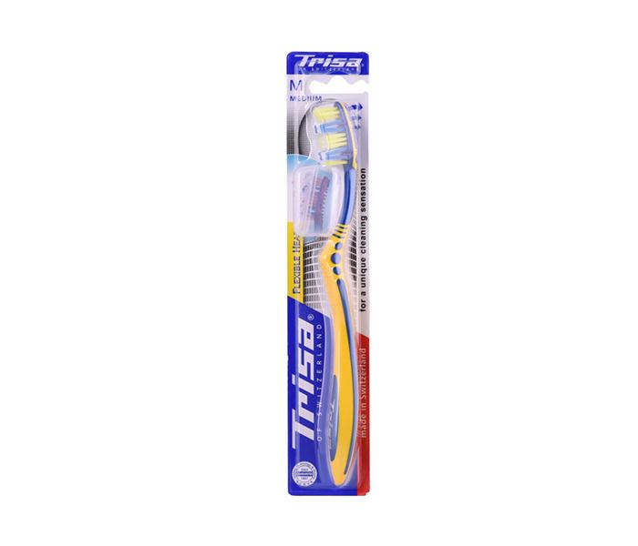 Trisa Flexible Head Medium Toothbrush with Travel Cap - Zoom Image