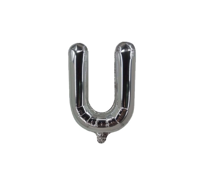 Party Time U-S-803409 Letter U 16 Inch Foil Balloon Silver - Zoom Image